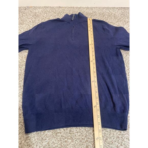 Vineyard Vines Shep & Ian Men's Medium Cashmere Blue 1/4 Zip Sweater Long Sleeve - Picture 6 of 8